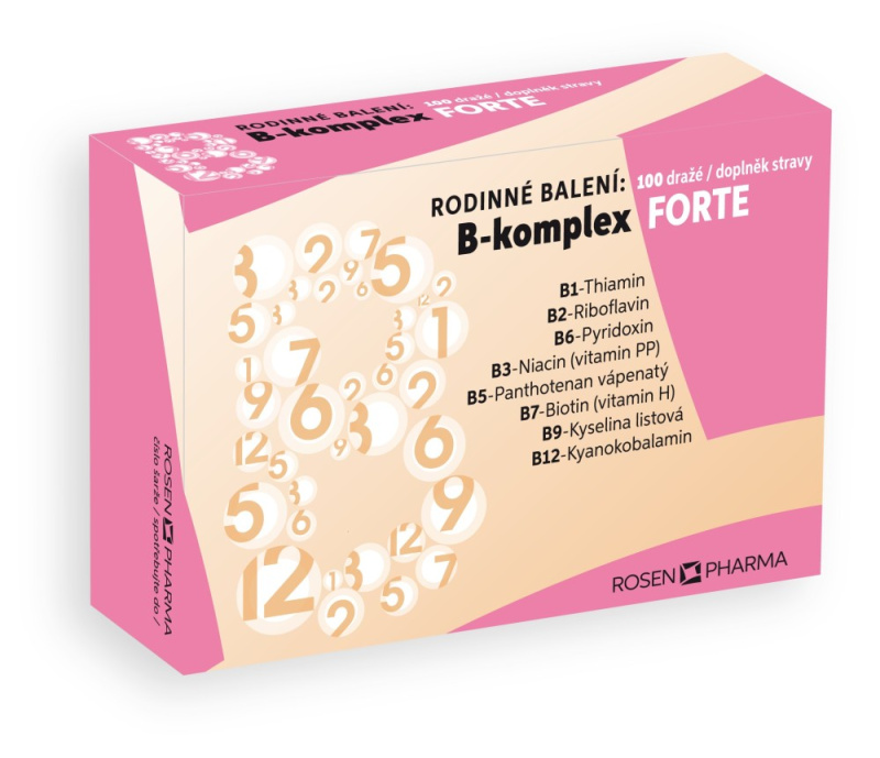 ROSEN PHARMA B-komplex forte rodinné balení 100 kapslí