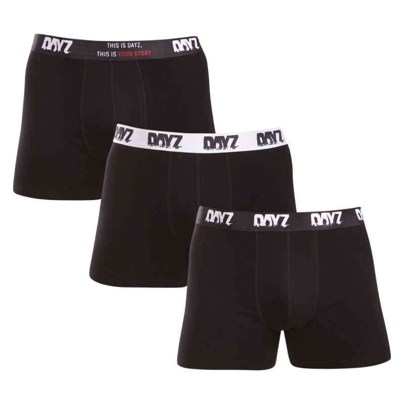 3PACK pánské boxerky DAYZ černé (DZ001) XXL, trenky / trenýrky