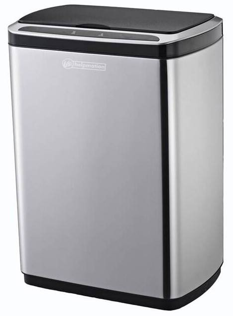 Bezdotykový odpadkový koš Helpmation CUBE WIDE AK5110 / 30 l / IR senzor / 3 AA/LR6 baterie / nerez/černá Varianta: ivi1