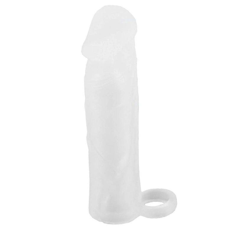 BASIC X Realistický zvětšující návlek na penis S - transparentní