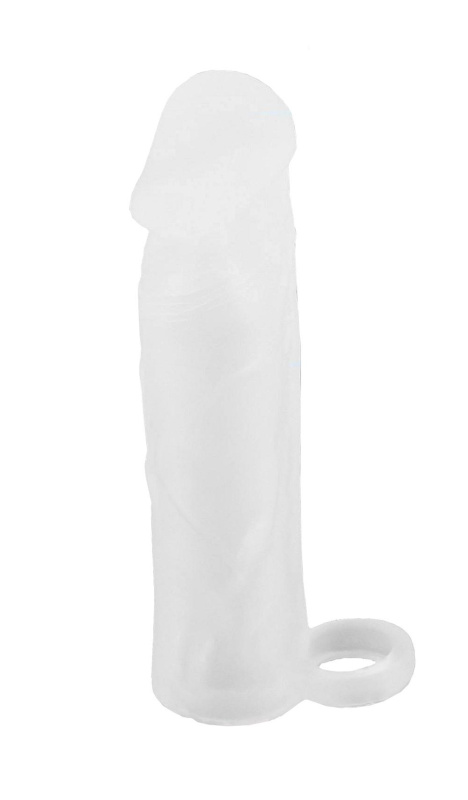 BASIC X Realistický zvětšující návlek na penis M - transparentní