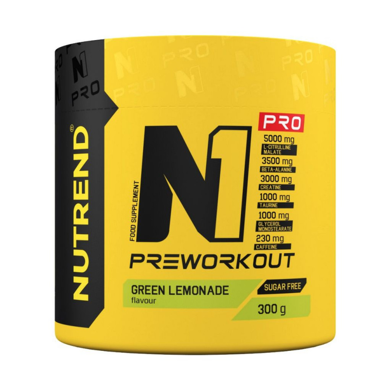Pre-workout směs Nutrend N1 PRO 300 g green lemonade
