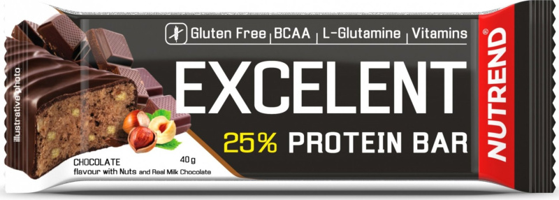 Nutrend Excelent Protein Bar 40 g - čokoláda s oříšky