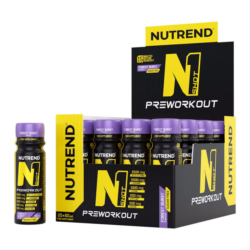 Nutrend N1 PRE-WORKOUT Shot 20x60 ml - lesní ovoce