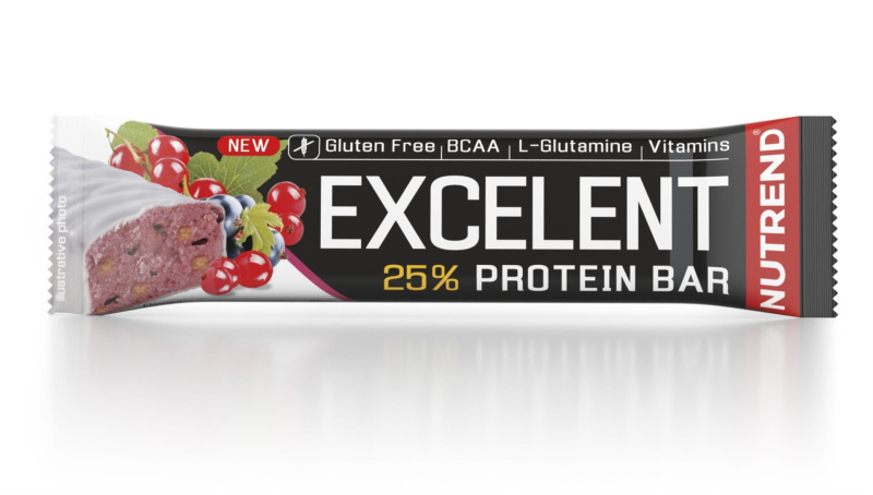 Proteinová tyčinka Nutrend - Excelent, černý rybíz s brusinkami, 85 g