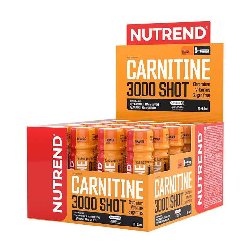 Nutrend Carnitine 3000 Shot 20 x 60 ml - pomeranč