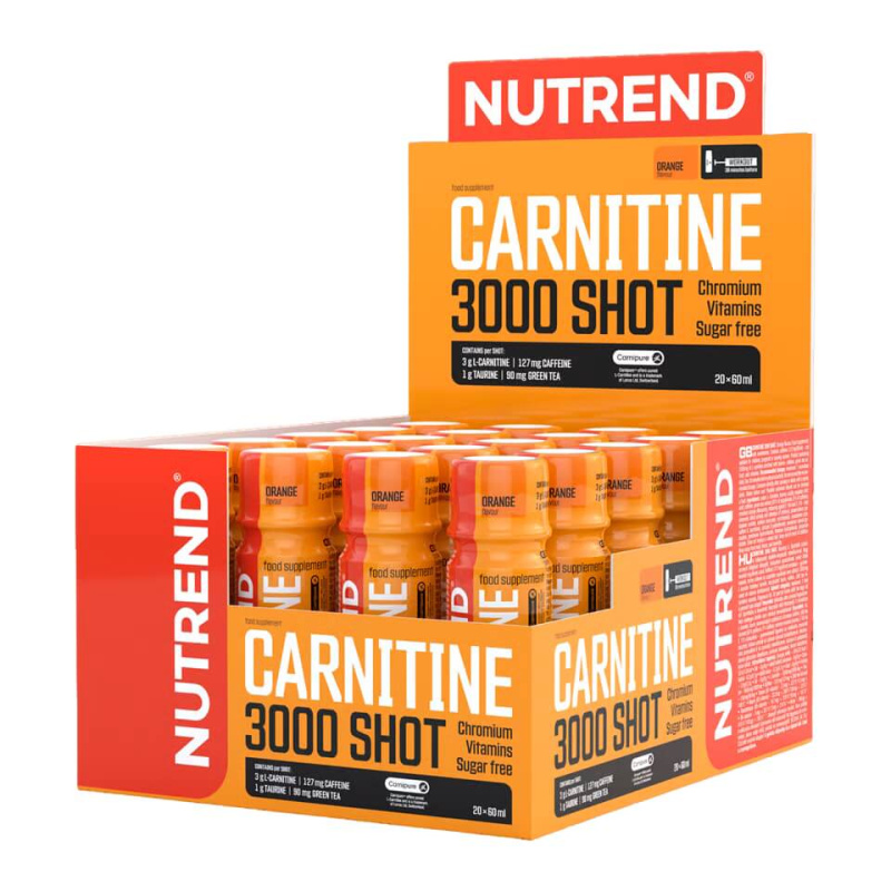 Nutrend Carnitine 3000 Shot 20 x 60 ml - pomeranč