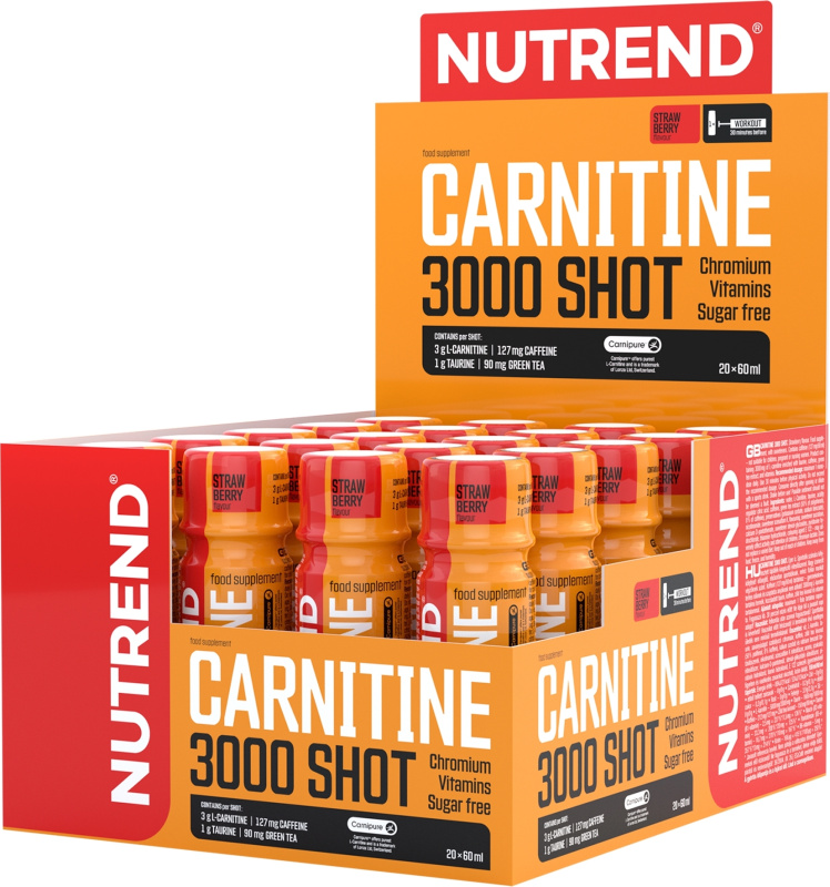 Nutrend Carnitine 3000 Shot 20 x 60 ml - jahoda