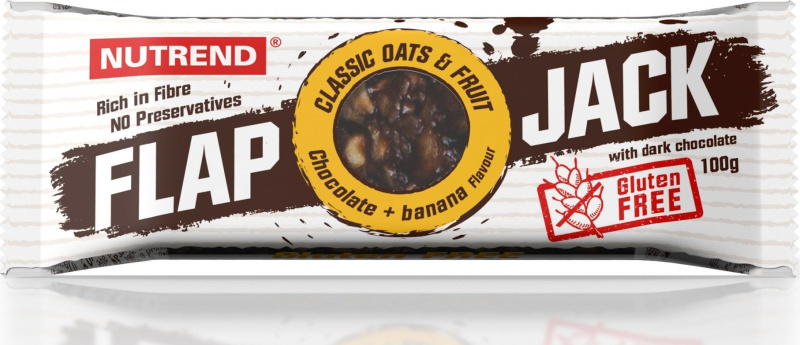 Nutrend FLAPJACK GLUTEN FREE 100 g - čokoláda/banán s hořkou čokoládou