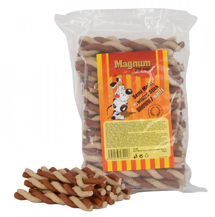 Magnum Semi Moist Twisted Stick Brown/White 50 ks