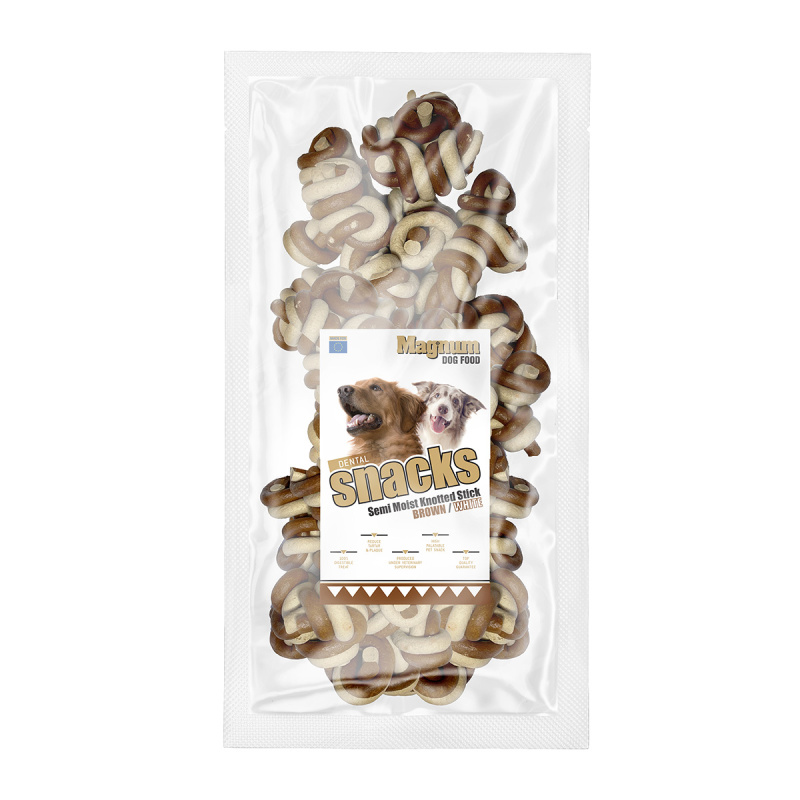 Magnum Semi Moist Knotted Stick Brown/White 25 ks