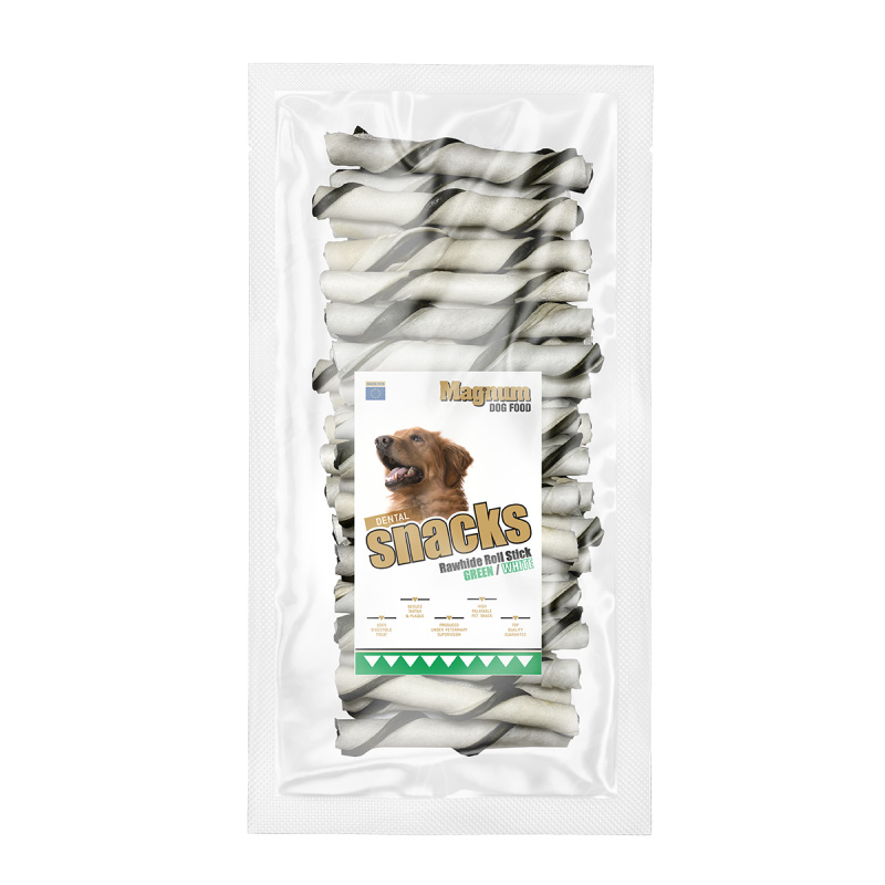 Magnum Rawhide Roll Stick Green/White 40 ks