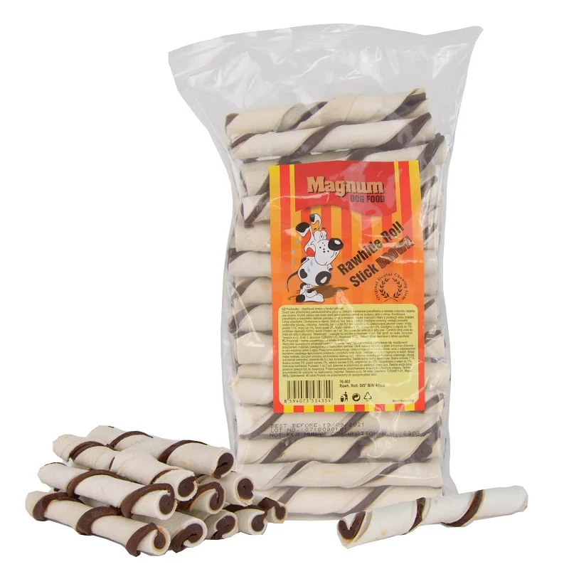 Magnum Rawhide Roll Stick Brown/White 40 ks