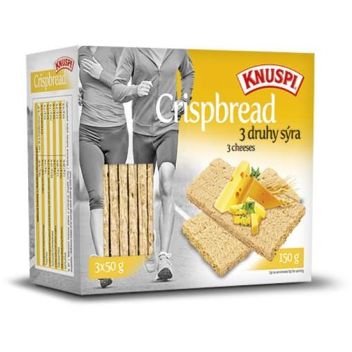 Knuspi Classic Crispbread 150 g - 3 druhy sýrů