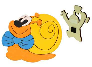 DoDo Dřevěné dekorační magnetky magnetka Šnek