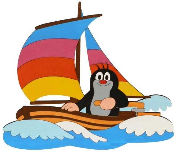 DoDo Dekorace velká Krtek a plachetnice