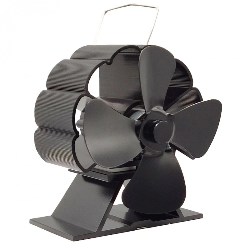 Čtyřlopatkový ventilátor na kamna Flamingo Mini, černý