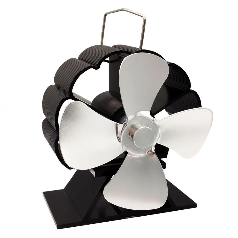 Čtyřlopatkový ventilátor na kamna Flamingo Mini, stříbrný