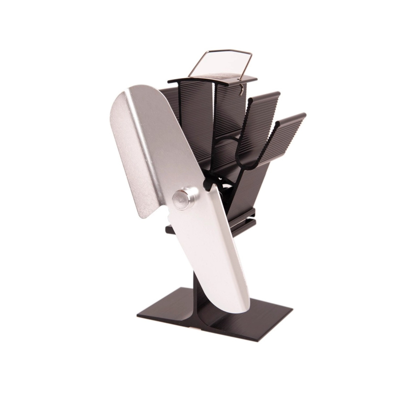 HS Flamingo Ventilátor na kamna 2lopatkový, stříbrný, 108 x 157 x 223 mm