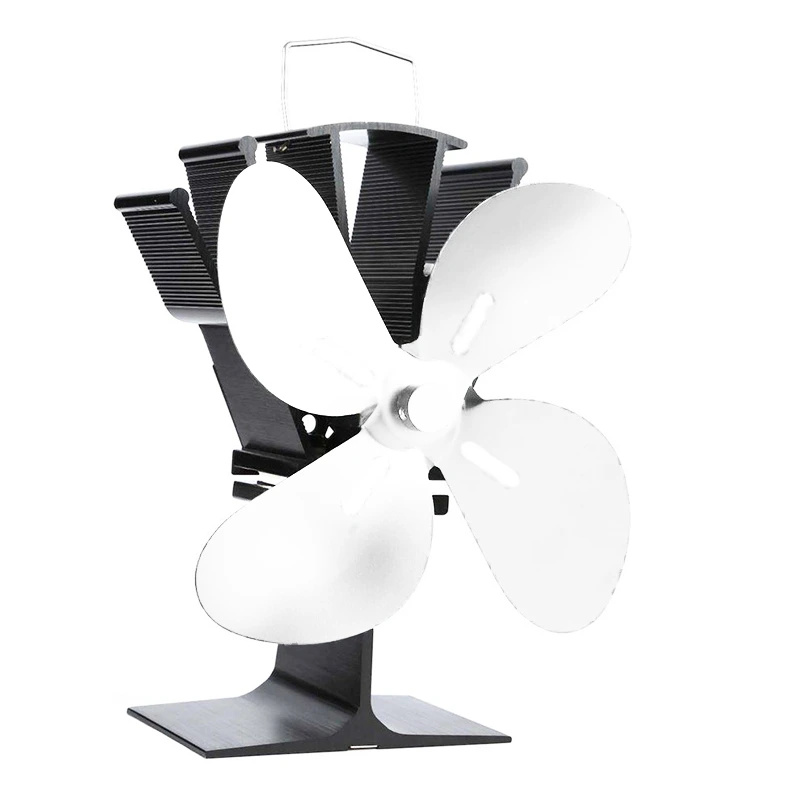 HS Flamingo Ventilátor na kamna 4lopatkový, stříbrný, 115 x 180 x 197 mm