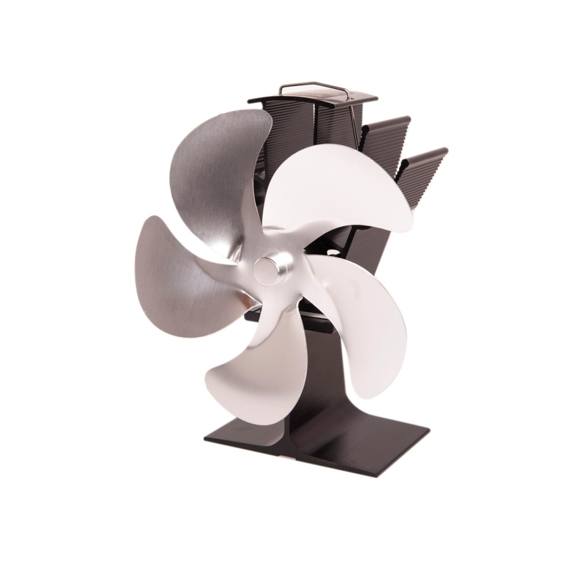 HS Flamingo Ventilátor na kamna 5lopatkový, stříbrný, 115 x 180 x 197 mm