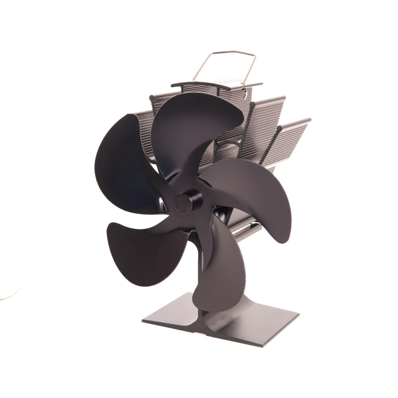 HS Flamingo Ventilátor na kamna 5lopatkový, černý, 115 x 180 x 197 mm