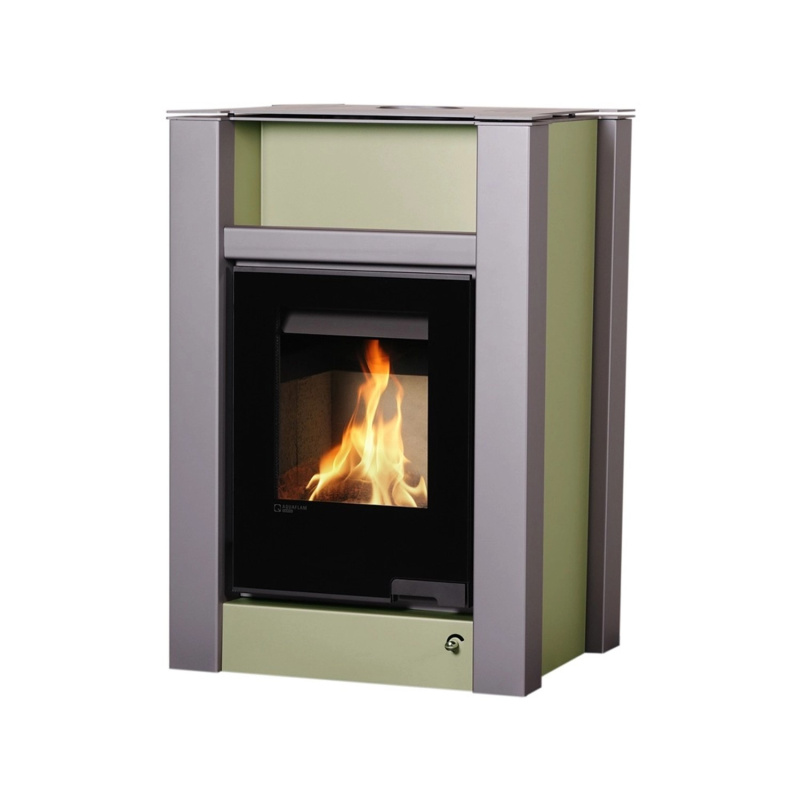 HS Flamingo Krbová kamna AQUAFLAM VARIO LEND 11/7kW ELREG olivová 694x629x1030mm