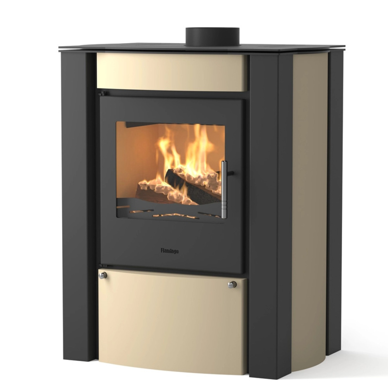HS Flamingo Krbová kamna AMOS krémová  690 x 855 x 492 mm