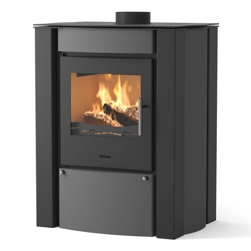 HS Flamingo Krbová kamna AMOS šedá  690 x 855 x 492 mm