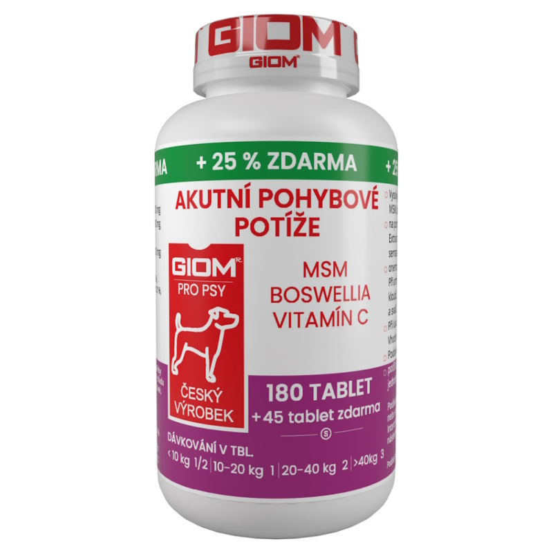 Giom pes Akutní pohybové potíže 180 tbl+25%zdarma