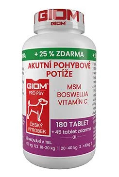 Giom pes Akutní pohybové potíže 180 tbl+25%zdarma