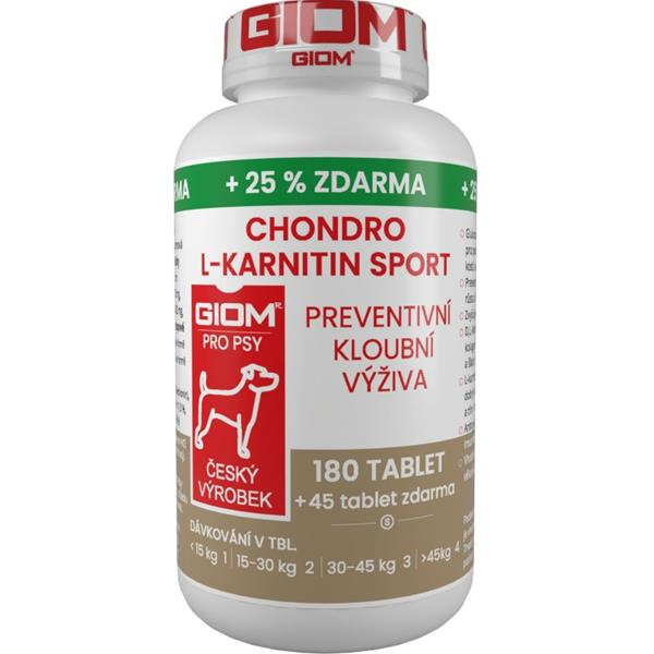 Giom pes Chondro L-karnitin SPORT 180 tbl+25% zdarma 