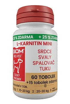 Giom pes L-karnitin Aktiv 60 MINI tbl+20% zdarma 60 tobolek + 25% zdarma