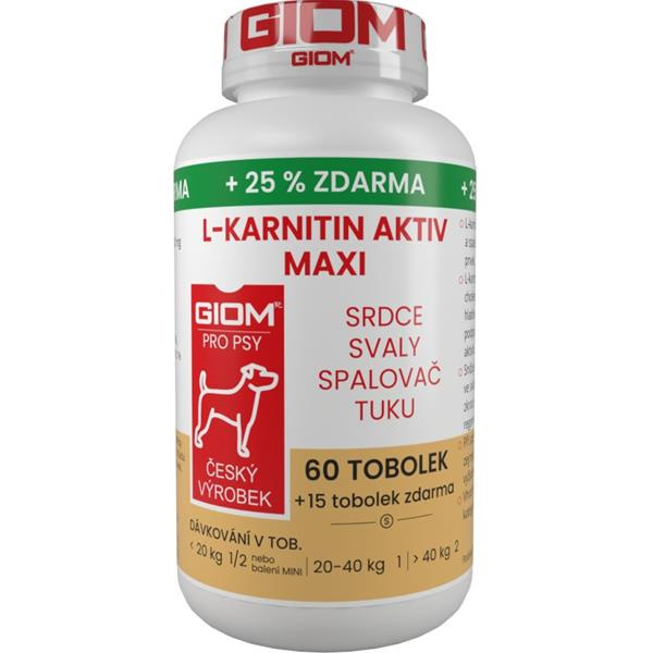Giom pes L-karnitin Aktiv 60 MAXI tbl+20% zdarma 60 tobolek + 25% zdarma