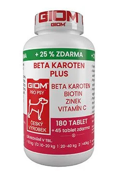 Giom pes Beta-karoten plus 180 tbl+25% zdarma 