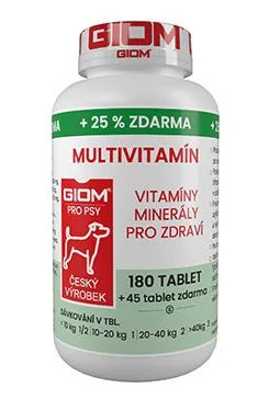 Giom pes Multivitamín 180 tbl+25% zdarma 