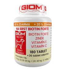Giom pes Na srst Biotin FORTE 180 tbl + 20% zdarma