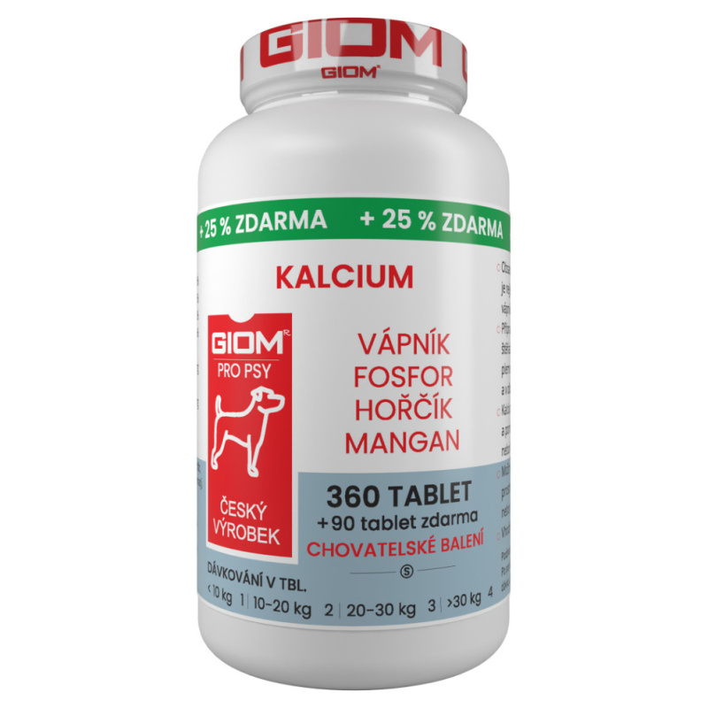 Giom pes Kalcium  360 tbl+25% zdarma