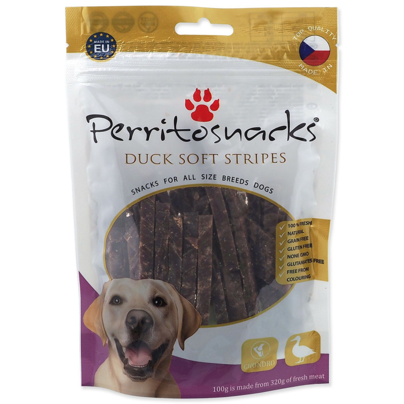 Pochoutka PERRITO Duck Soft stripes 100 g