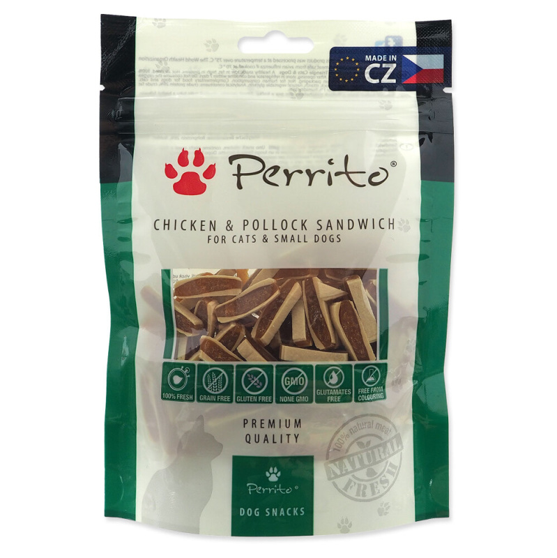Pochoutka PERRITO Chicken & Pollock sandwich 100 g