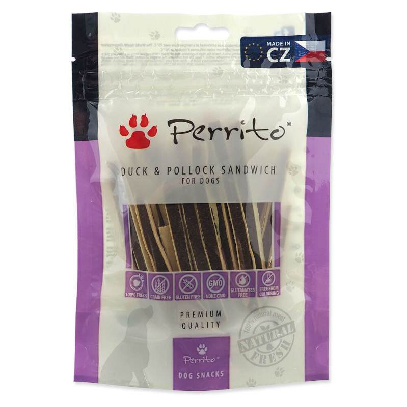 Pochoutka PERRITO Duck & Pollock sandwich 100 g