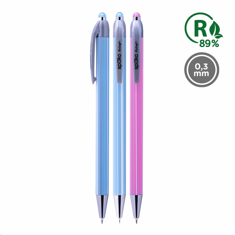 Kuličkové pero Spoko Stripes - modrá náplň, 0,3 mm