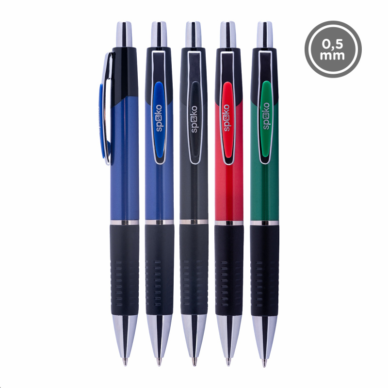 Kuličkové pero Spoko 114 - modrá náplň, 0,5 mm