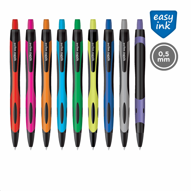 Spoko Kuličkové pero Active 0,5 mm - mix barev