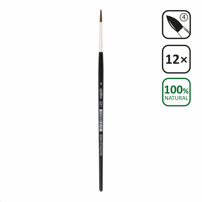 SPOKO štětec vlasový, kulatý, velikost 4