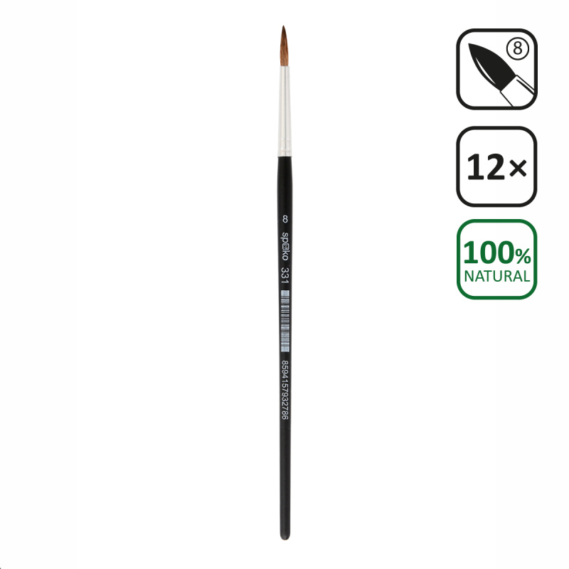 SPOKO štětec vlasový, kulatý, velikost 8