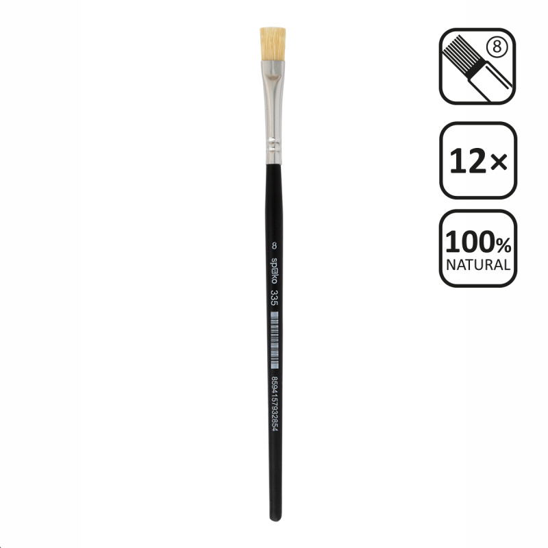 SPOKO štětec štětinový, plochý, velikost 8