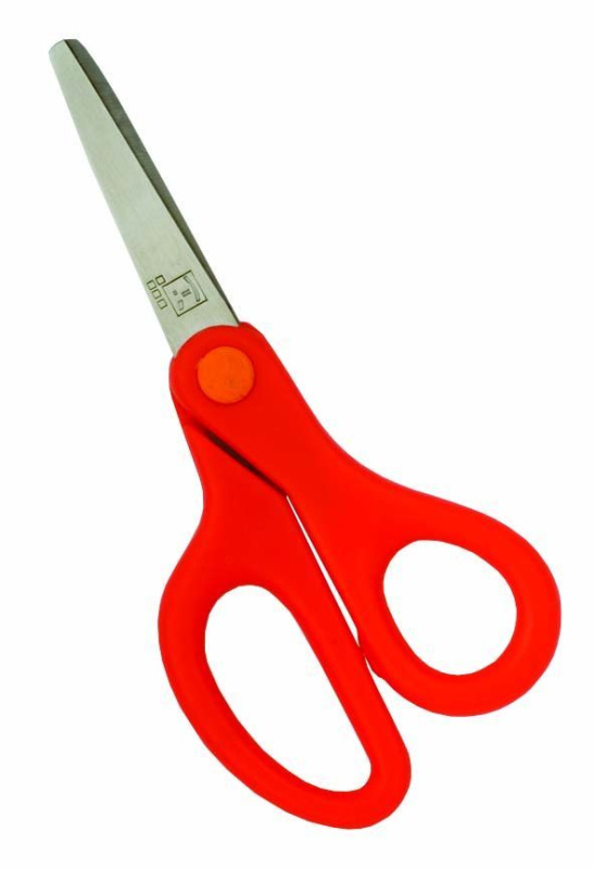 Nůžky školní Spoko 13 cm, kulatá špička, asymetrické, mix barev