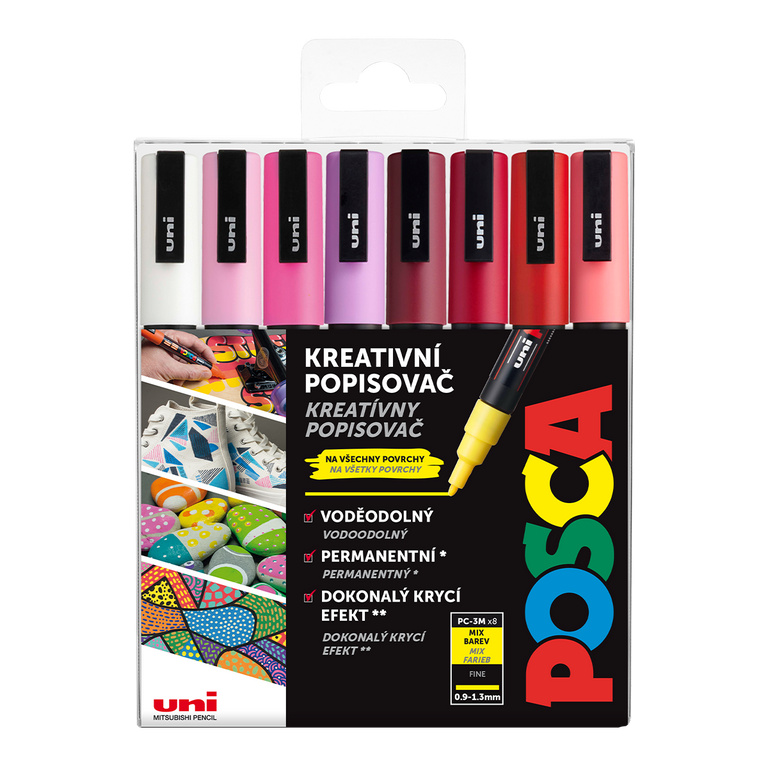 POSCA akrylový popisovač PC-3M 8 ks - Love POSCA