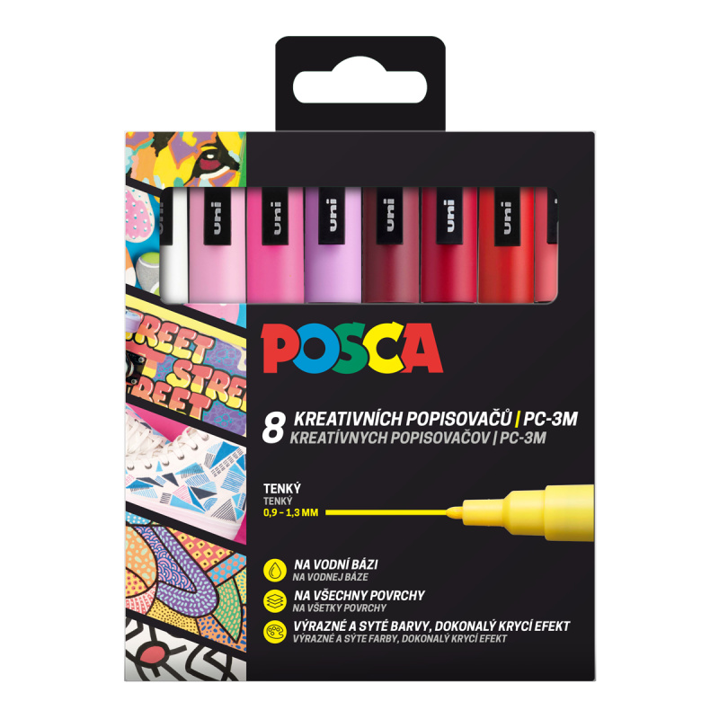 POSCA akrylový popisovač PC-3M 8 ks - Love POSCA